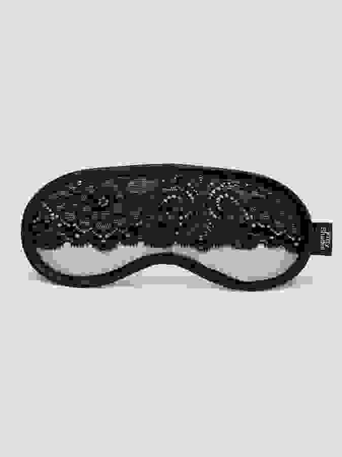 Fifty Shades of Grey Play Nice Satin and Lace Blindfold, Black, hi-res
